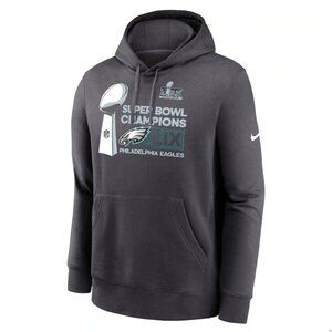Philadelphia Eagles Nike Super Bowl LIX Champions Trophy Collection Hoodie Sz L